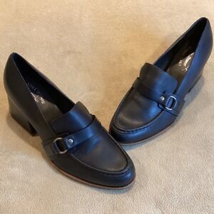 Kork Ease Aki Black Leather Loafers Slip On Shoes Women's US 8.5, EU 39, UK 6.5